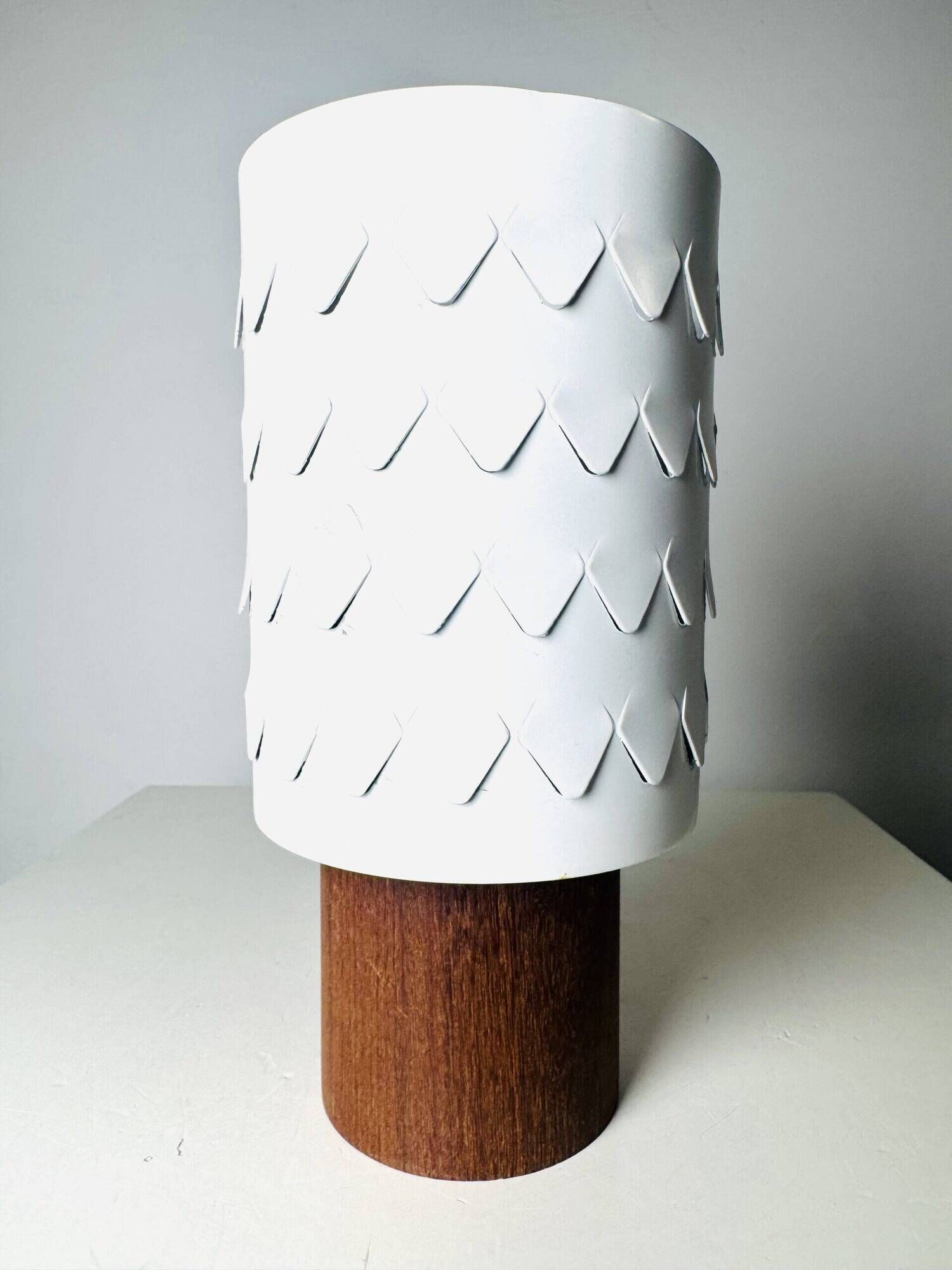 Teak And Perforated Metal Table Lamp By Hans-Agne Jakobsson For Asea, Sweden 1960S