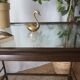 Vintage metal and glass server