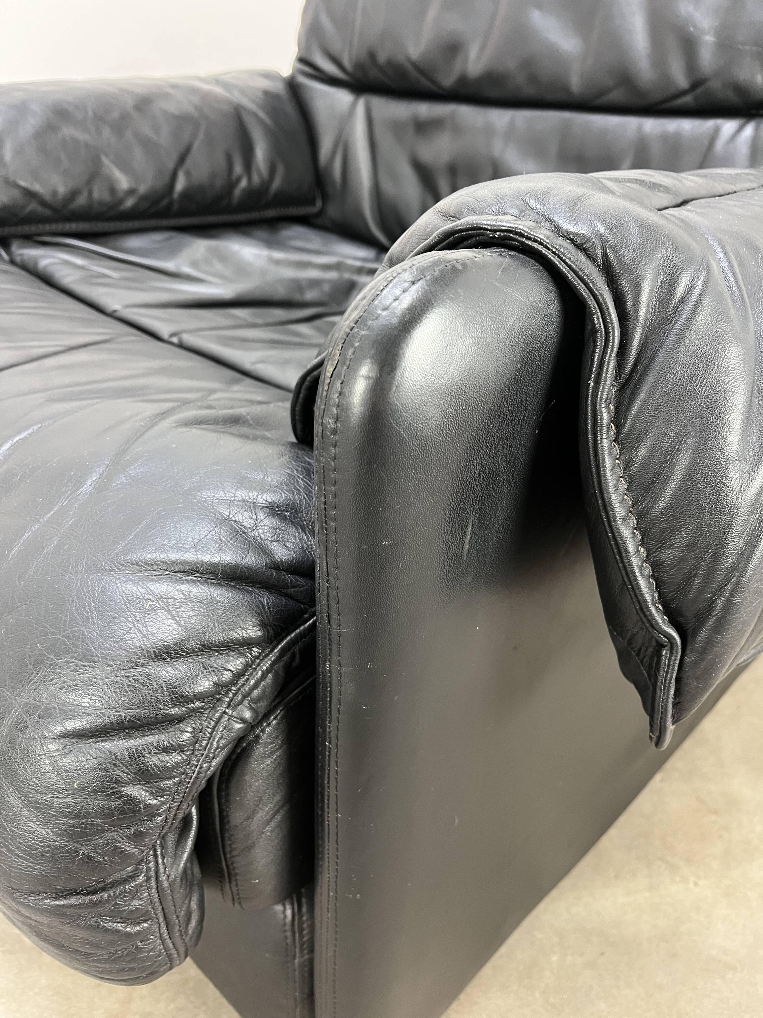 Fauteuil convertible cuir de Dreipunkt, années 70