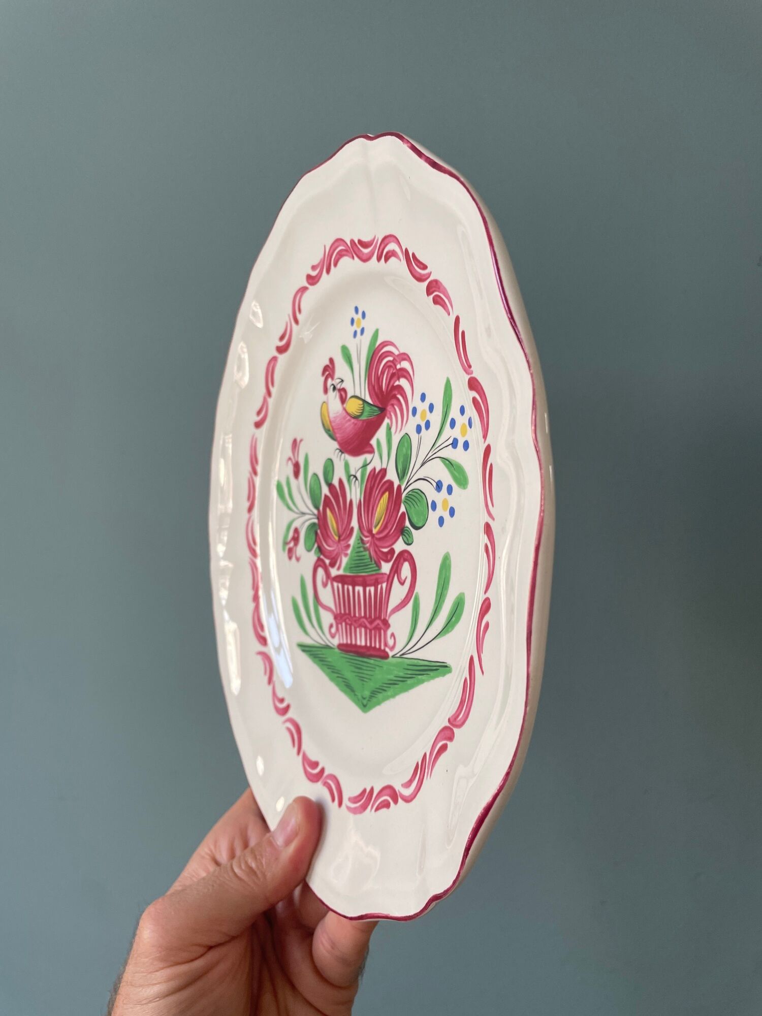 Series of 11 old flat plates Saint Clément France