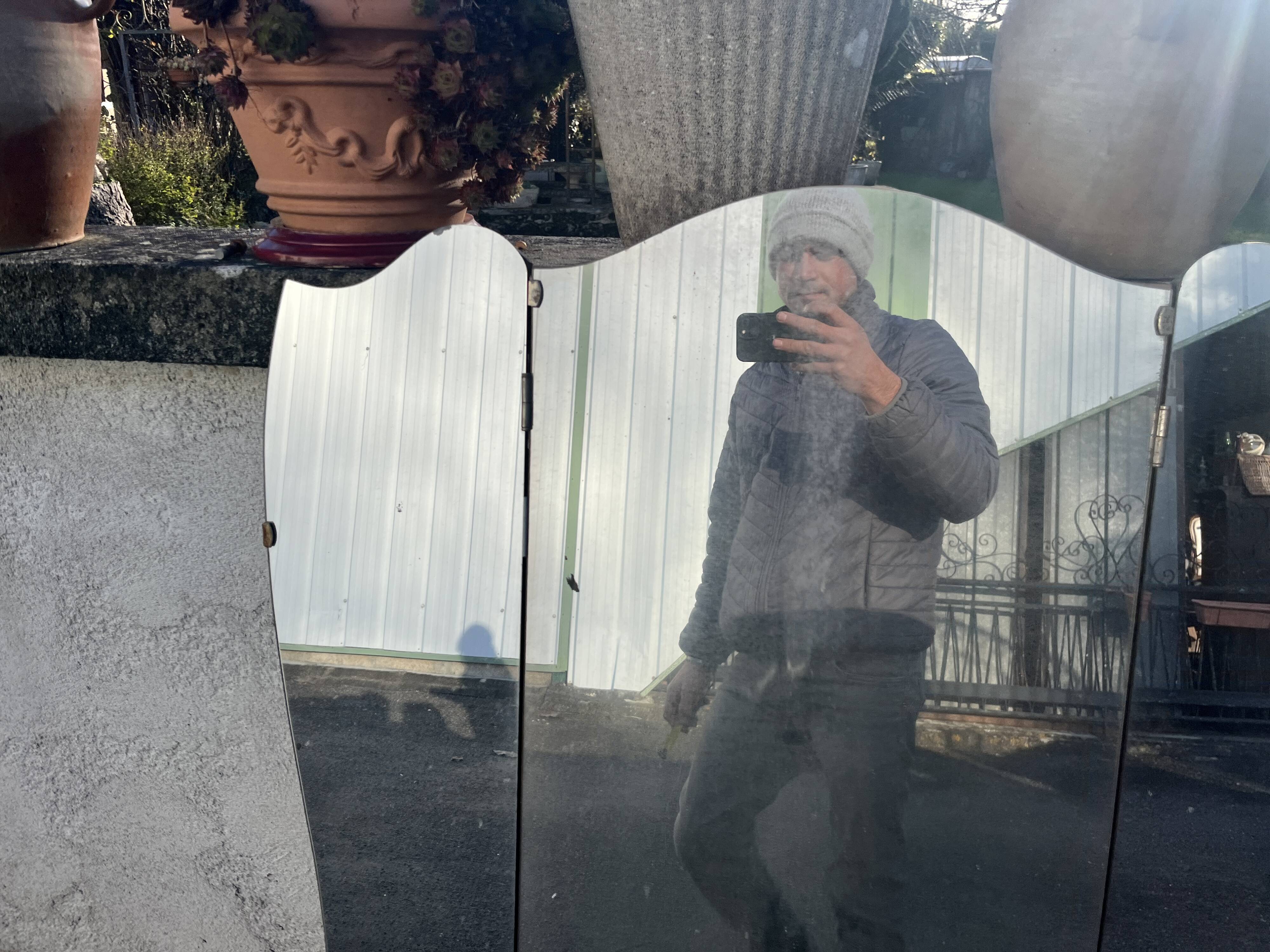 Vintage triptych dressing table mirror - Art Deco style