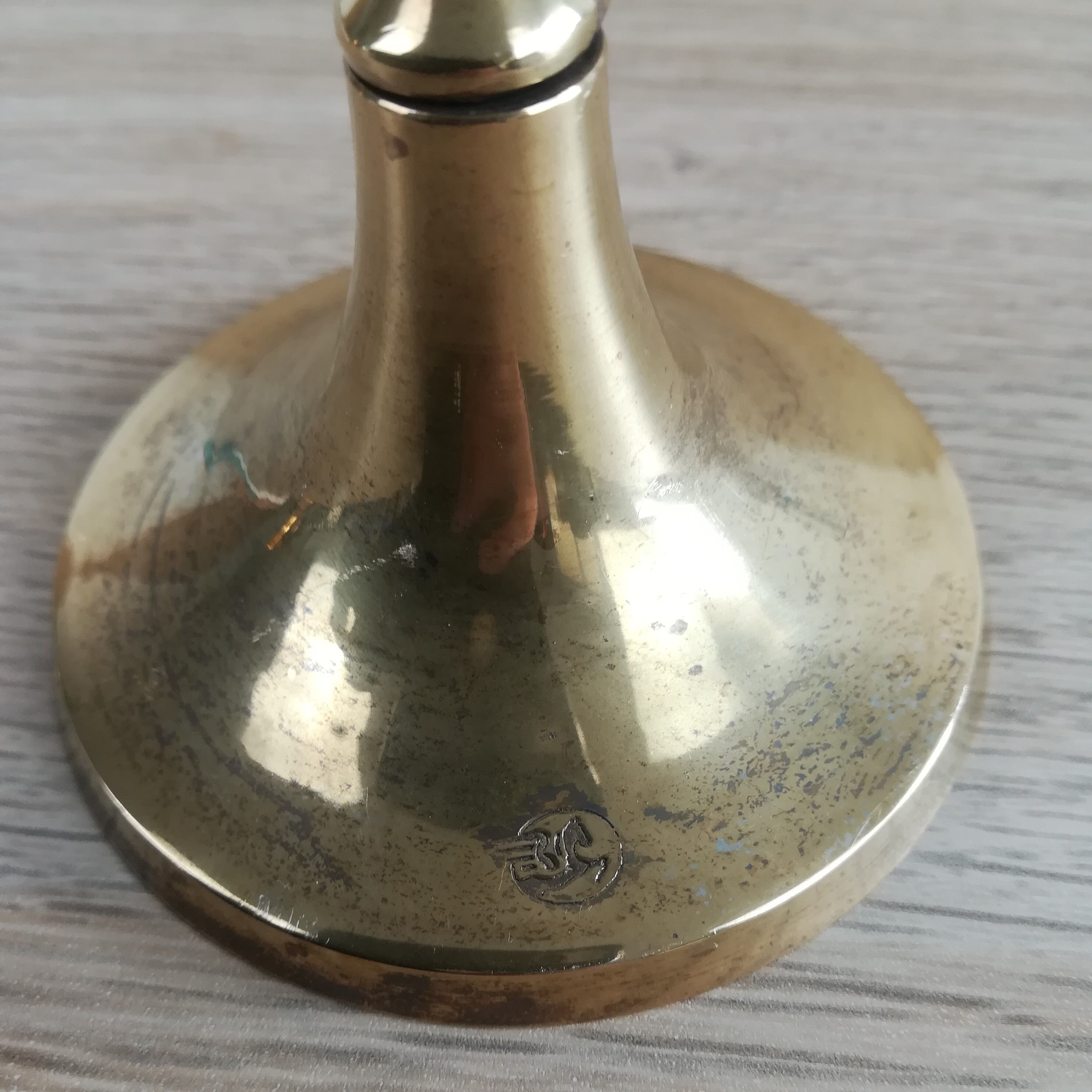 Brass candle holder H13cm