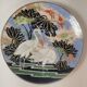 Large model plate in Chinese enamel porcelain with splendid bird decoration. macau