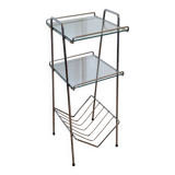 Chrome and glass side table. 1970s. Space Age.