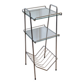 Chrome and glass side table. 1970s. Space Age.