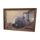 Old still life "hairy table" watercolor