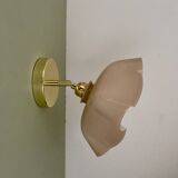 Vintage pink opaline lampshade wall lamp
