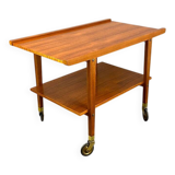 Rolling side table, serving trolley, teak, vintage from the 60s