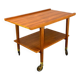 Rolling side table, serving trolley, teak, vintage from the 60s