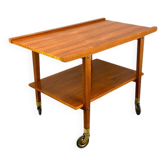 Rolling side table, serving trolley, teak, vintage from the 60s