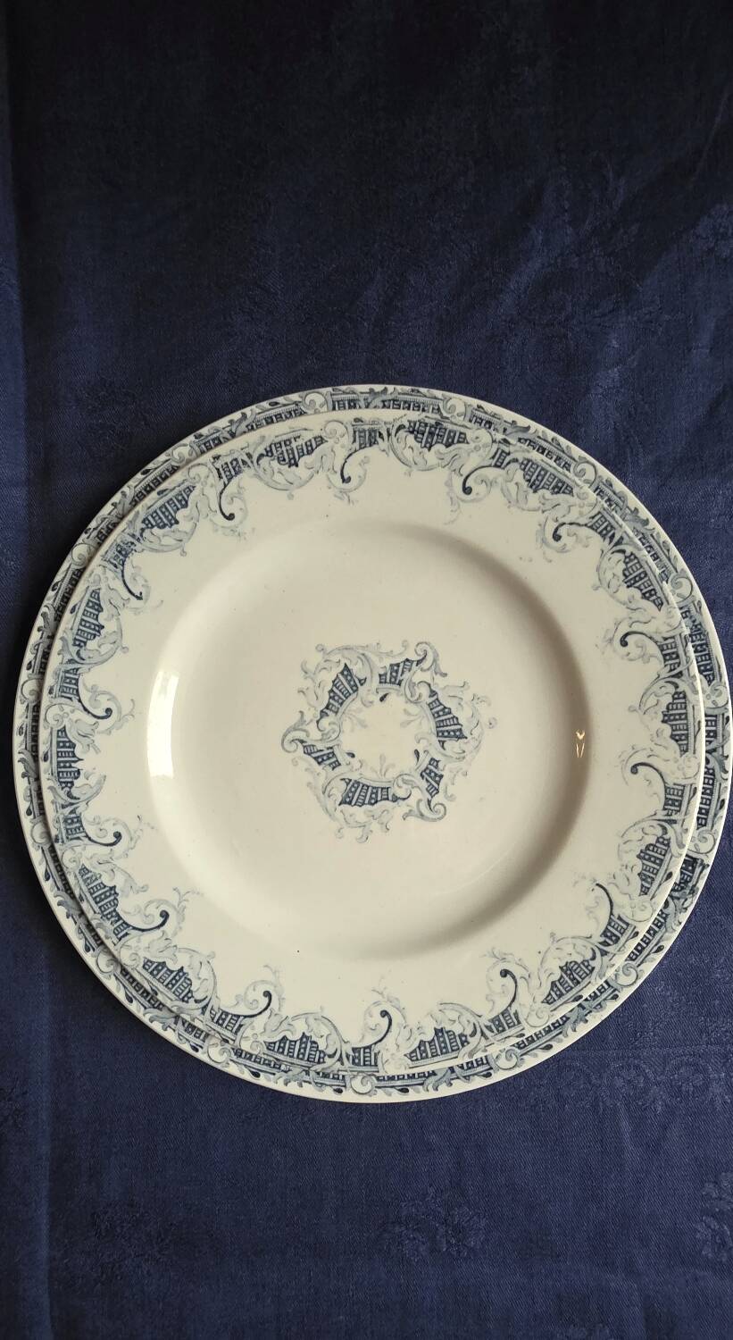 K&G Lunéville ironstone flat plates 1900