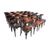 Set of 24 restored bistro chairs.