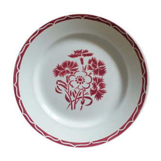 Old flat plate in Luneville Annecy earthenware