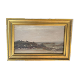Huile sur panneau vue de la côte