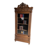 Antieke eiken houten boekenkast, vitrinekast, winkelkast, servieskast.