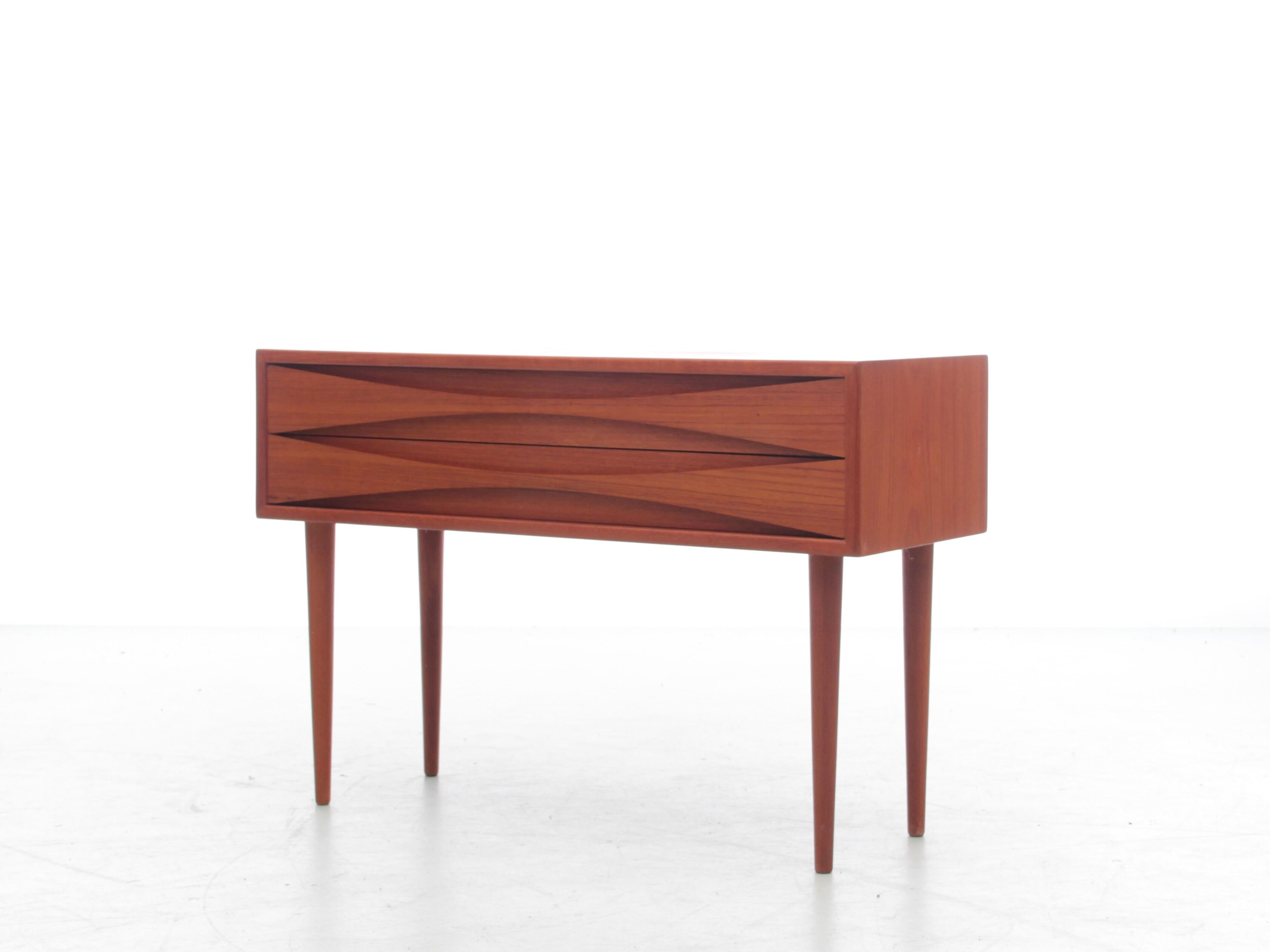 Scandinavian teak chest of drawers with 2 drawers