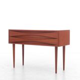 Commode scandinave en teck à 2 tiroirs
