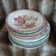 10 antique flat plates in ironstone