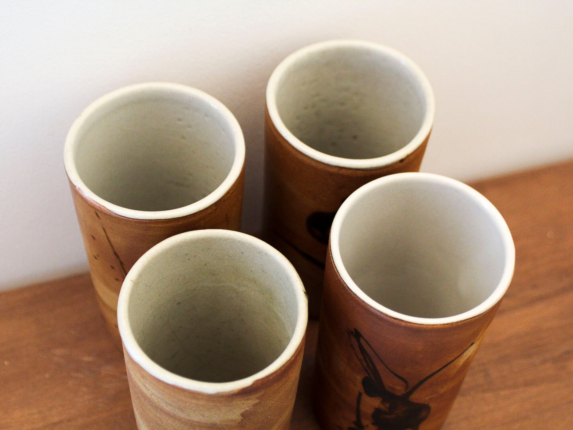 Set of 4 ceramic cups Poterie de la Colombe