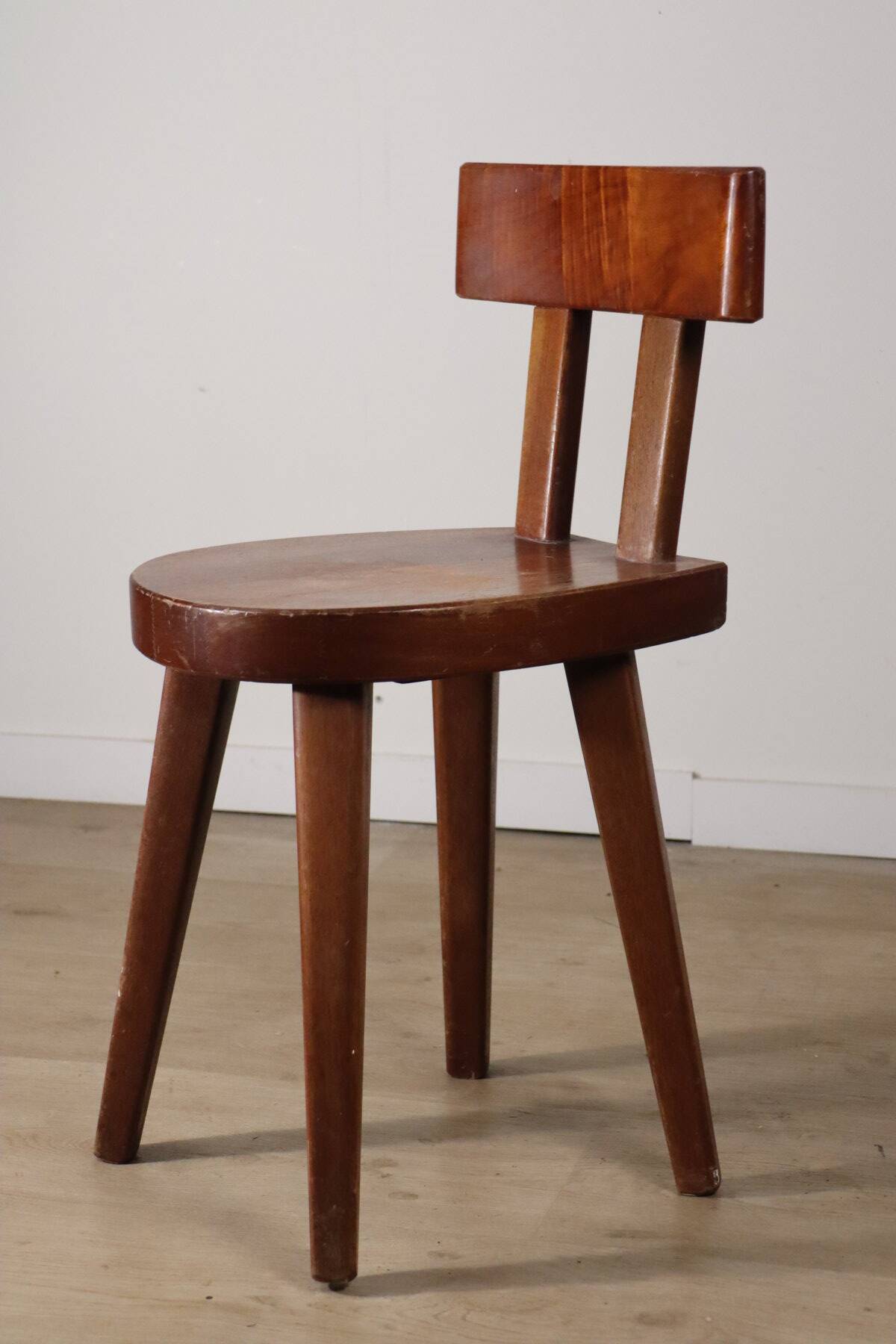 Chaise en acajou par Christian Durupt - Méribel - 1960