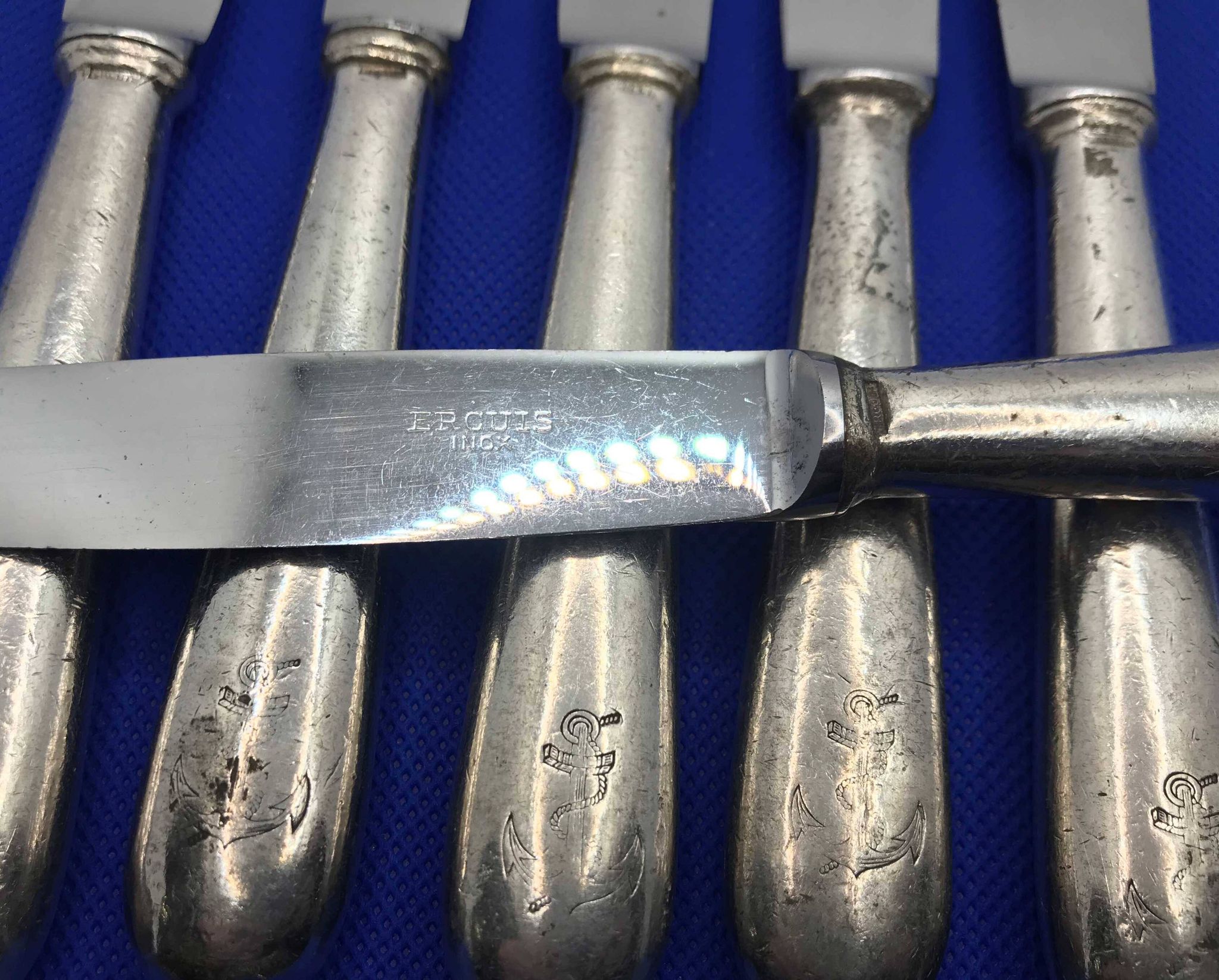 Set of 6 small silver-plated Navy knives from Ercuis