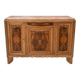 Large Art Deco buffet in walnut veneer and marble, 1930s