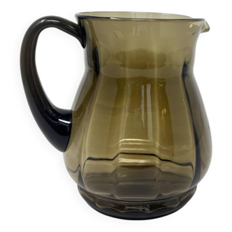 Brown Pressed Glass Jug