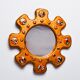 Sun-shaped modernist enamel mirror by J. Capo Esmaltes, Spain, 1970s