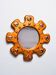 Sun-shaped modernist enamel mirror by J. Capo Esmaltes, Spain, 1970s