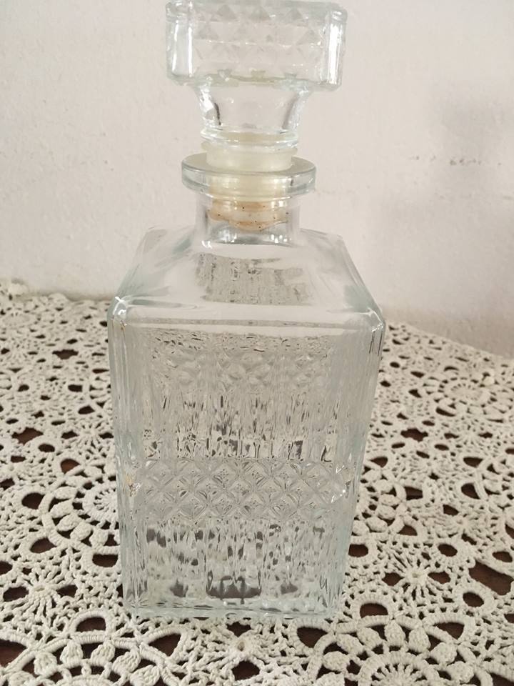Vintage glass whiskey decanter