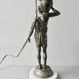 Neoclassical lamp, Greek man statuette, ephebe