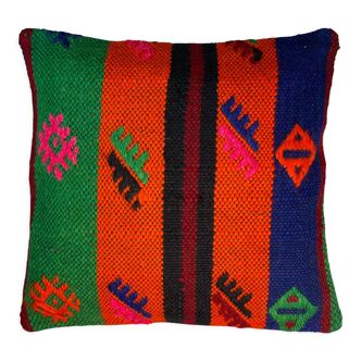 Vintage turkish Kilim cushion cover 40x40cm