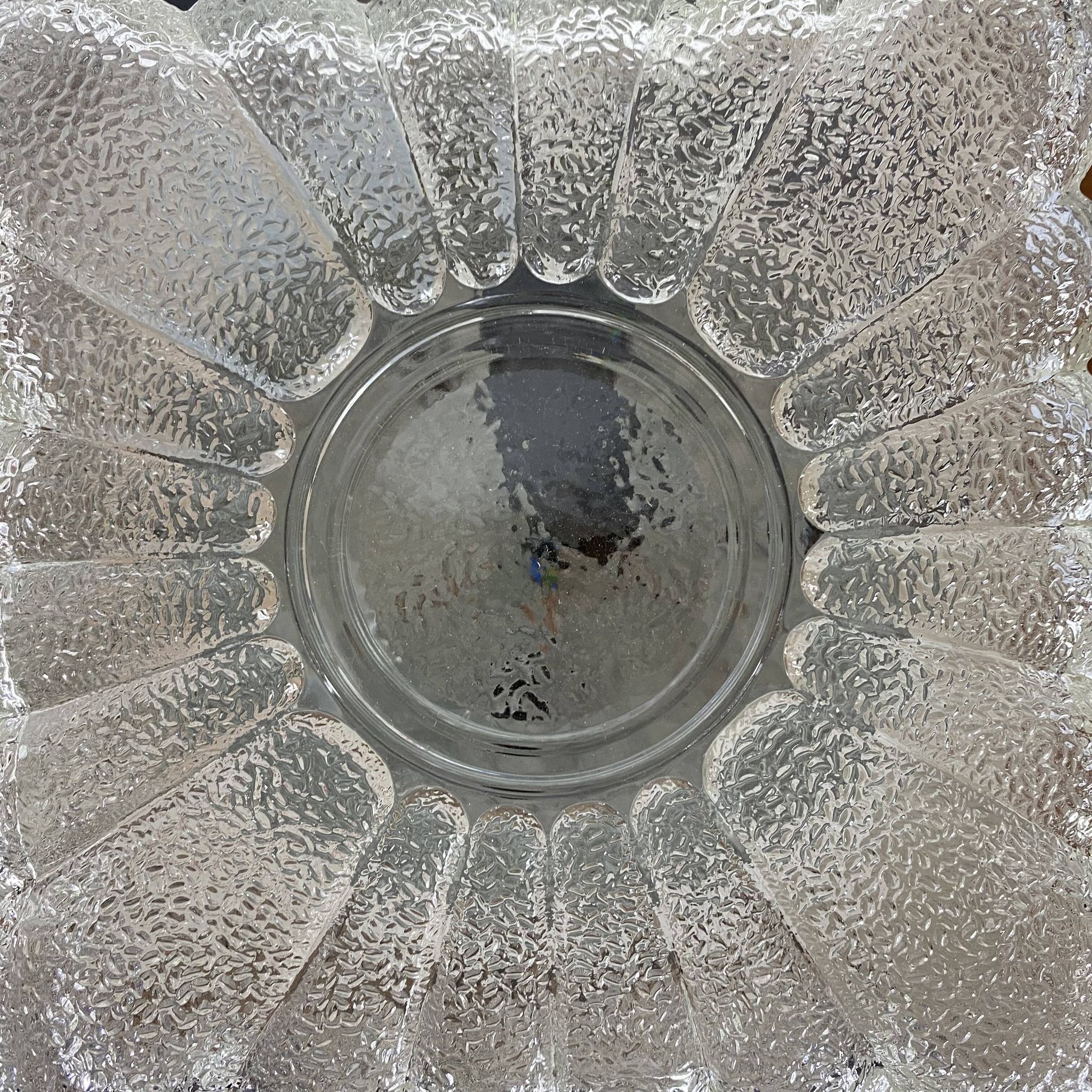Vintage square wall lamp ceiling light with transparent glass flower.