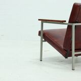 Adjustable armchair in Dutch design leather 1960