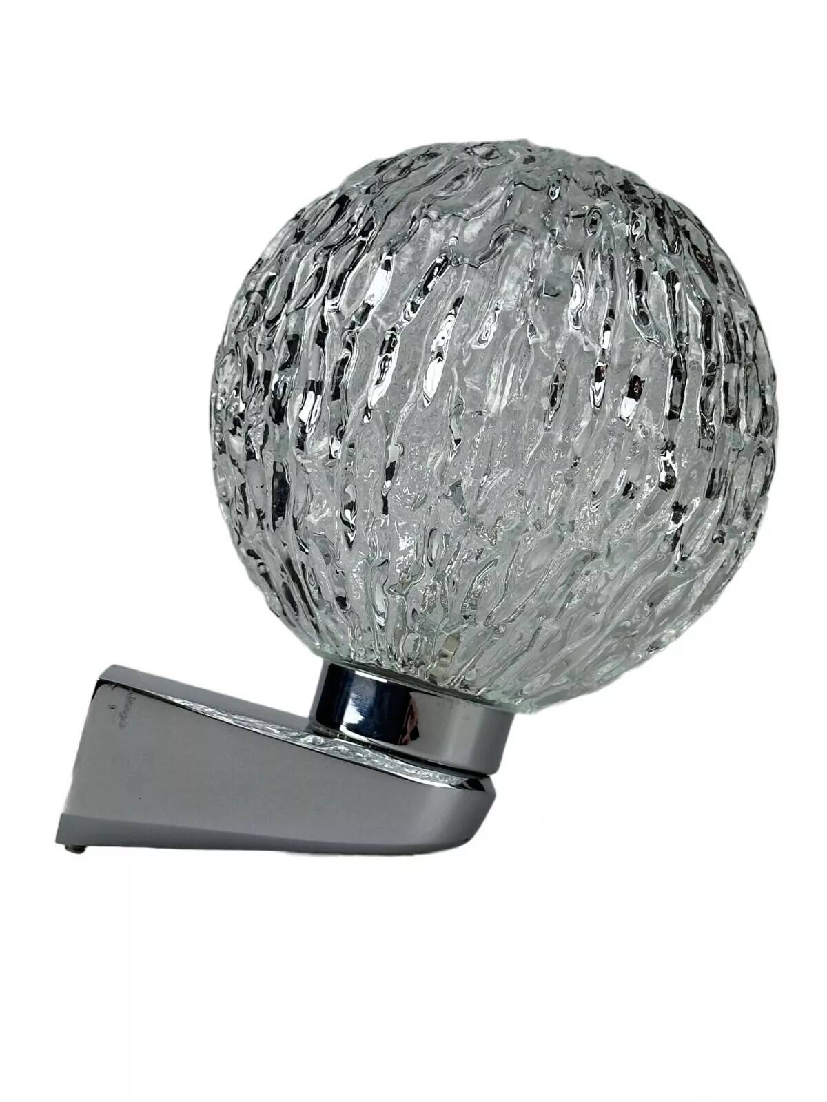 60s 70s wall lamp ball lamp metal chrome & glass space age design