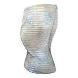Large wavy pressed glass vase