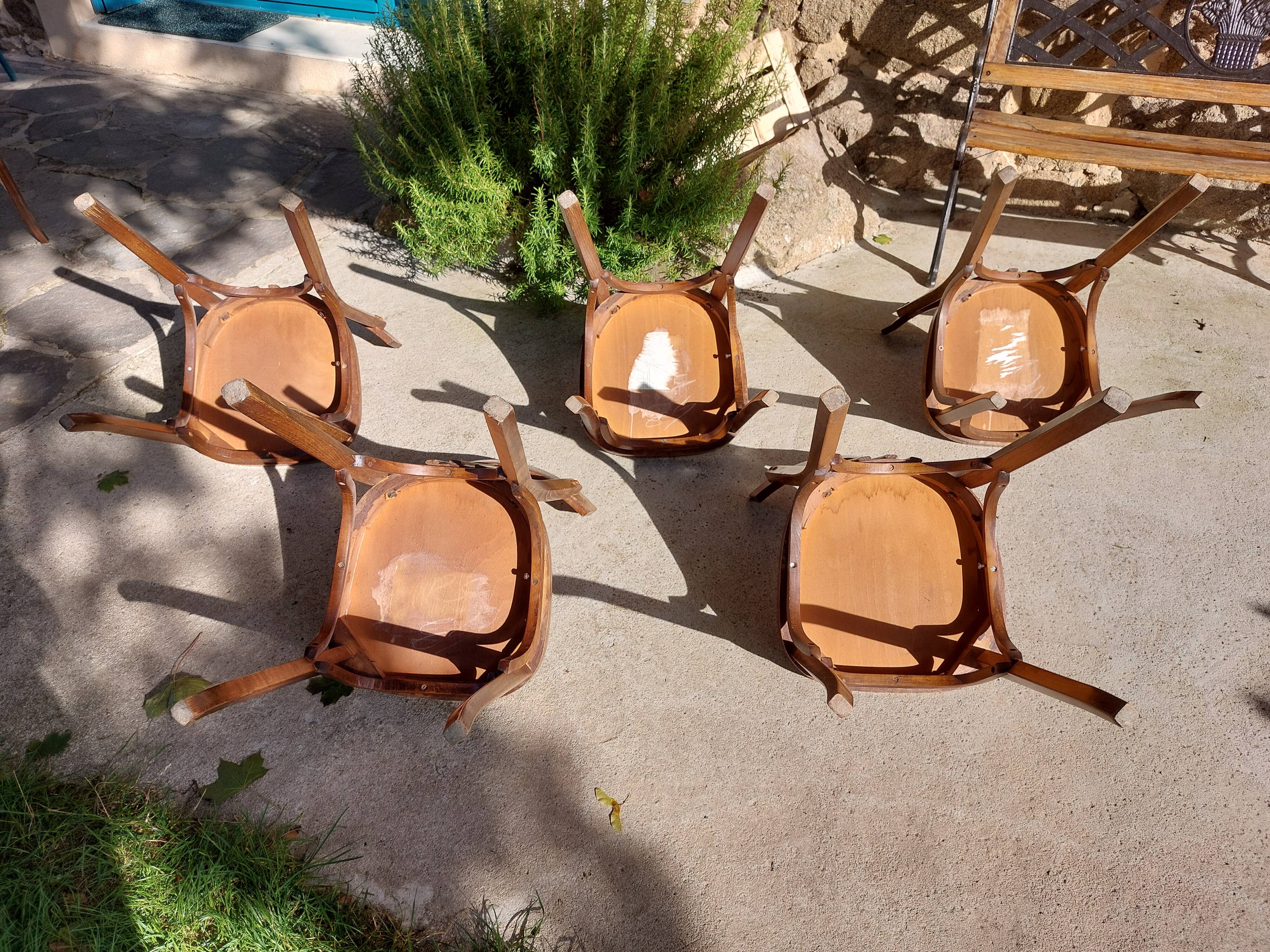 5 vintage Baumann bistro chairs