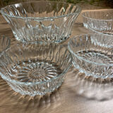 Fruit salad service - salad bowl and 5 glass ramekins