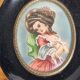 Pair of miniatures of the nineteenth century signed Jane after Fragonard
