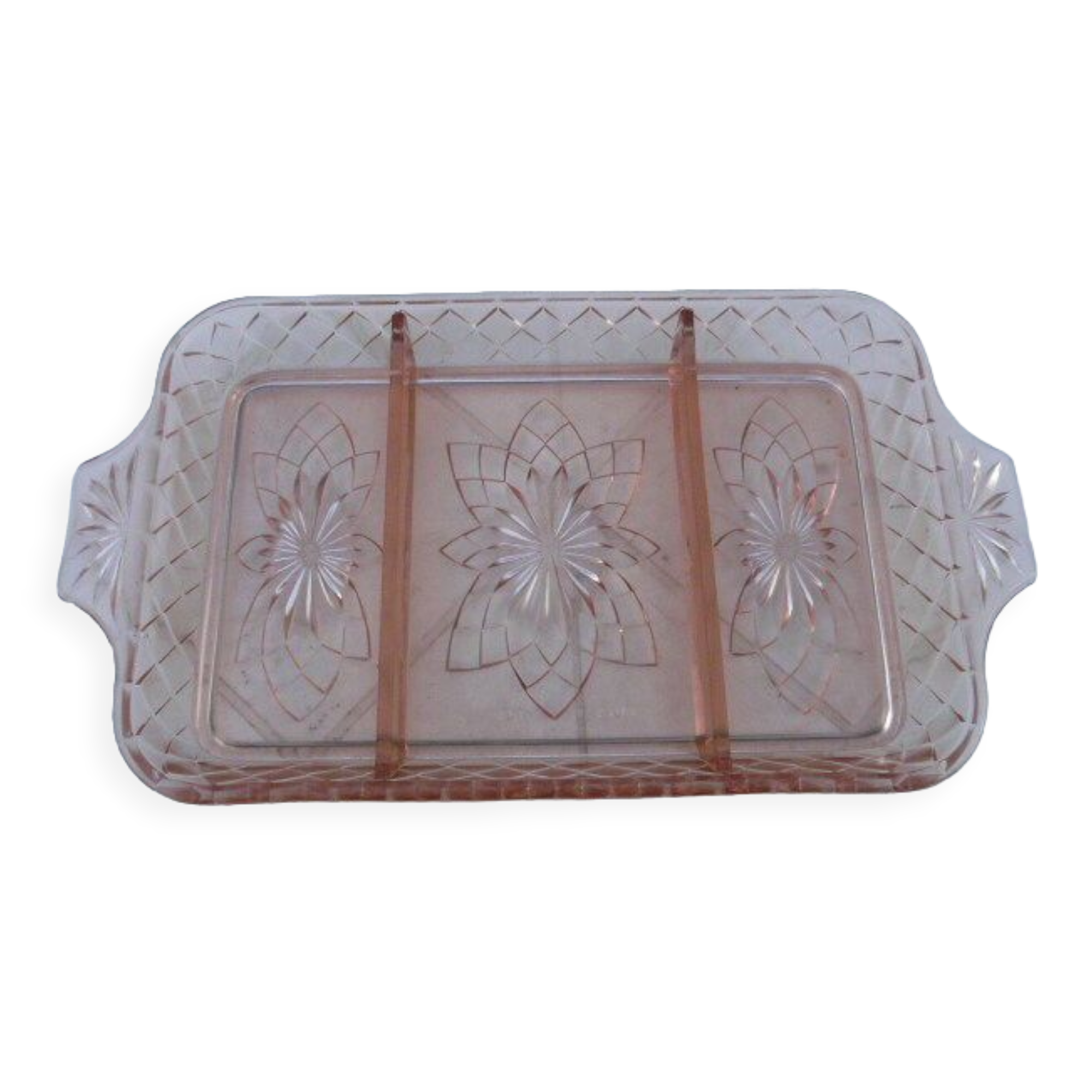 Carved glass ravier dish servant rosaline portieux