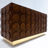 Contemporary Italian Sideboard in Wood and Brass