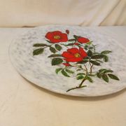 Vintage glazed ceramic cake plate signed ZINGARO - Italy 1960s