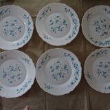 18 Blue Flower Plates VERONICA Arcopal Vintage Lot EB