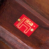 Italian chest of drawers in rosewood and brass ISA Bergamo 1950