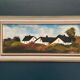 Original Swedish Oil on Panel – “Landscape with Farm” by Louis Zelig – Signed – Vintage & Framed – 78 × 39 cm (30.7" × 15.4")