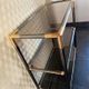 Vintage Italian design console in brass and smoked glass