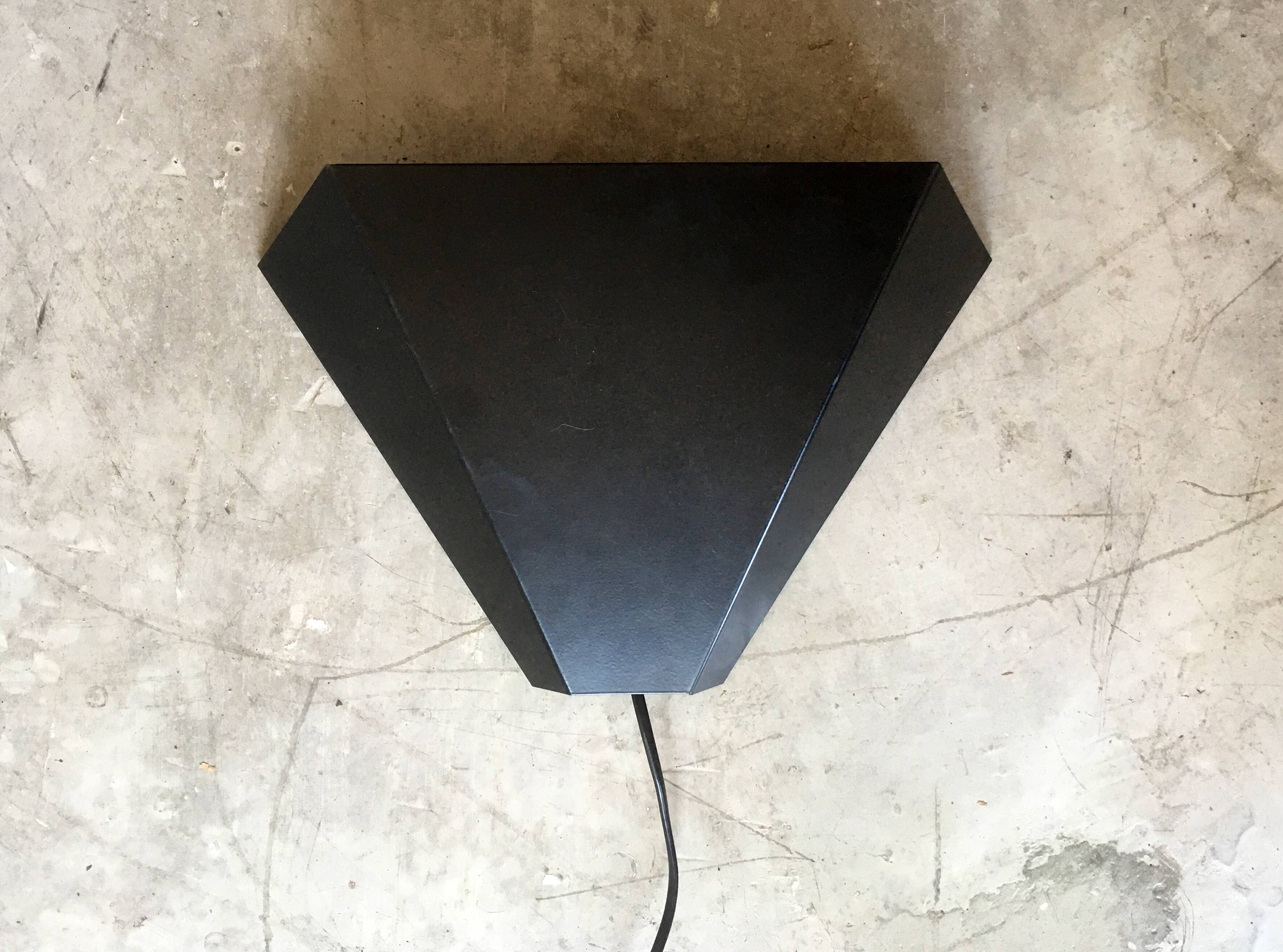 Black metal wall lamp, 1970s