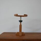 Guillerme et Chambron Oak and Ceramic Mid-Century French Table Lamps (3 Available)