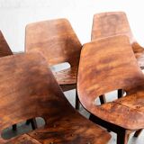 Set of 6 'Tonneau' dining chairs by Pierre Guariche