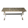 Mid-century brown marble coffee table with silver chrome legs from the 1950s.